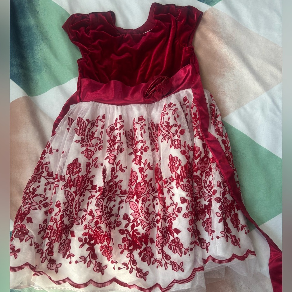 Jona Michelle Vibrant Red Velvet Dress Size 7